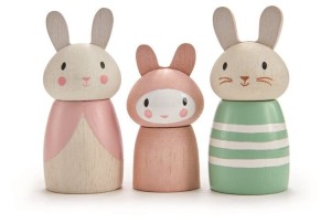 Tender Leaf Toys, 3 ZAJĄCZKI Zestaw drewnianych figurek