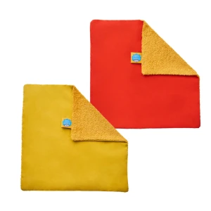 Nana's Manners Etap 3, Serwetki 2 szt. wodoodporne 0% plastiku Orange + Yellow bawełna woskowana wielokrotnego użytku